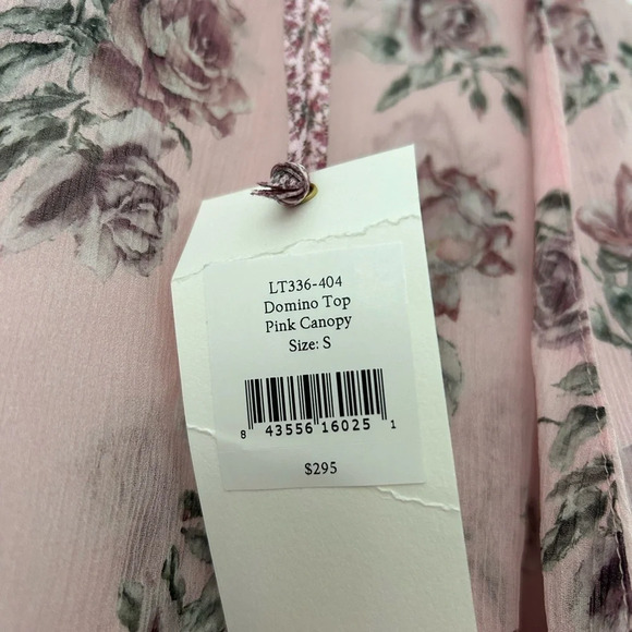 LoveShackFancy NWT Domino Top Pink Canopy Blouse Size S - Picture 6 of 14
